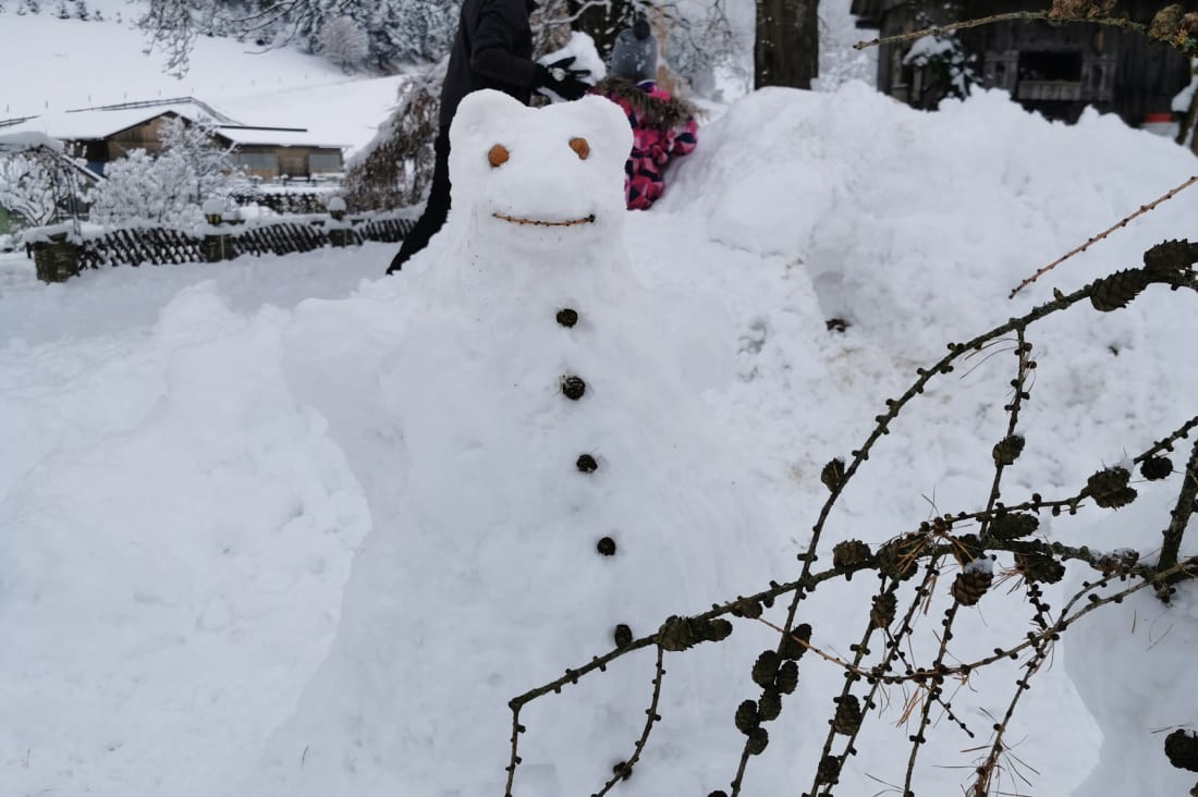 Schneemann bauen am Lutzmannhof